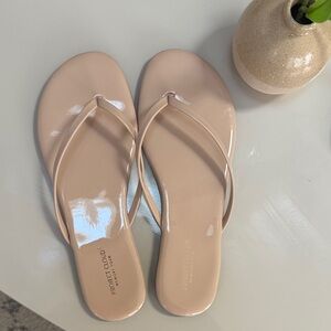 Cream Minimalist Leather Sandals